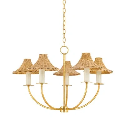 Mitzi Twila 5 Light Chandelier In Vintage Gold Leaf