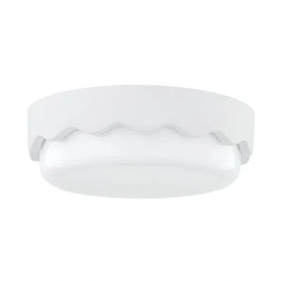 Mitzi Wave 3 Light Flush Mount In Ceramic Matte White