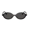 Miu Miu 50mm Oval Sunglasses In Black