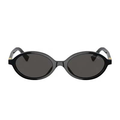 Miu Miu 50mm Oval Sunglasses In Black
