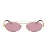 Miu Miu 0mu 54zs Vintage Oval Gold Metal Sunglasses In Gold