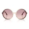 Miu Miu 0mu B02s Miu Regard Oversized Round Gradient Brown Acetate Sunglasses In Blue