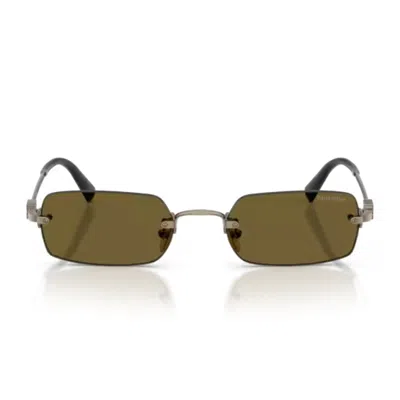 Miu Miu Metal Rectangular Sunglasses In Gray