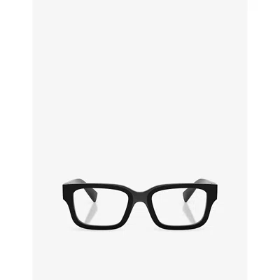 Miu Miu Womens Mu 02yv Square-frame Acetate Eyeglasses Black