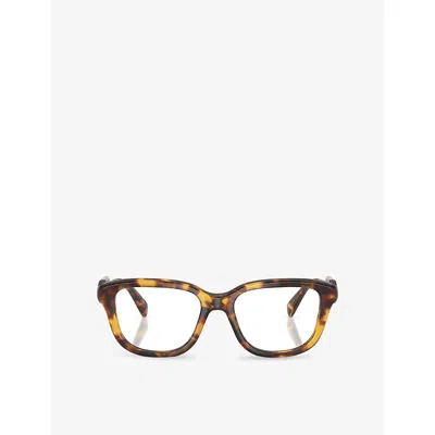 Miu Miu Womens Mu 02zv Square-frame Acetate Eyeglasses Brown