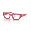 Miu Miu 03xv Vista Angular Rectangular Acetate Sunglasses In Red