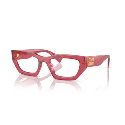 Miu Miu 03xv Vista Angular Rectangular Acetate Sunglasses In Red