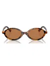 Miu Miu Tortoiseshell-effect Oval-frame Sunglasses
