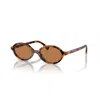 Miu Miu Tortoiseshell-effect Oval-frame Sunglasses