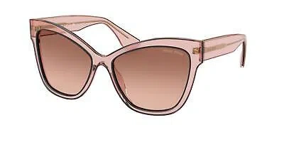 Pre-owned Miu Miu 08vs Sunglasses 01i0a5 Pink 100% Authentic In Pink Gradient Dark Brown
