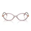 Miu Miu 0mu 01xv Miu Regard 12w1o1 Malva Trasparente Glasses In Pink