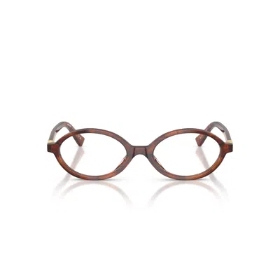 Miu Miu 0mu 01xv Tortoiseshell Oval Frame Eyeglasses In White