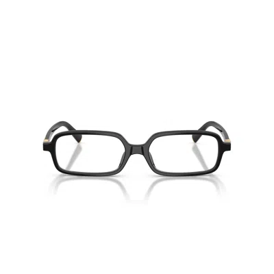 Miu Miu 0mu 01yv Rectangular Black Acetate Eyeglasses In Orange