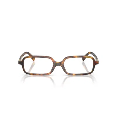 Miu Miu 0mu 01yv Rectangular Tortoiseshell Acetate Eyeglasses In White