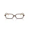 Miu Miu 0mu 01yv Translucent Brown Acetate Rectangular Eyeglasses In White