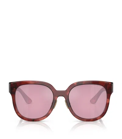 Miu Miu Miu Womens Red Mu 01zs Square-frame Tortoiseshell Acetate Sunglasses In Bordeaux