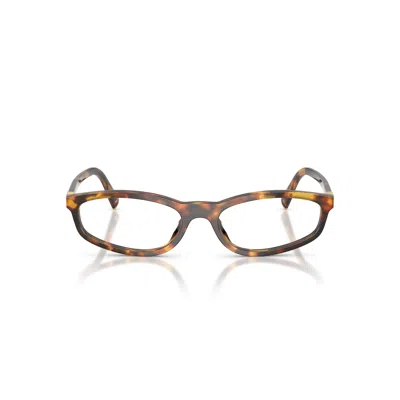 Miu Miu 0mu 01zv Rectangular Tortoiseshell Acetate Eyeglasses In Brown