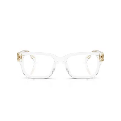 Miu Miu 0mu 02yv Transparent Acetate Square Frame Eyeglasses In White