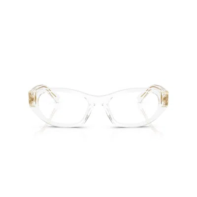Miu Miu 0mu 03wv Transparent Acetate Eyeglasses In Gray