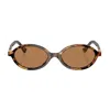 Miu Miu Tortoiseshell-effect Oval-frame Sunglasses