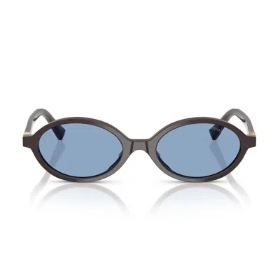 Miu Miu Miumiu 0mu 04zs Miu Regard 22c60o Marrone Moka Sunglasses In Black