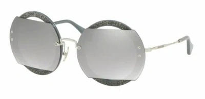 Pre-owned Miu Miu 0mu 06 Ss C8o1a0 Grey Sunglasses In Grey Silver