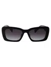 Miu Miu Womens Black Ps 54ys Rectangle-frame Acetate Sunglasses In 1ab5d1 Black