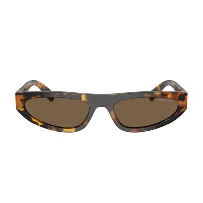 Miu Miu Tortoiseshell-effect Sunglasses In Brown