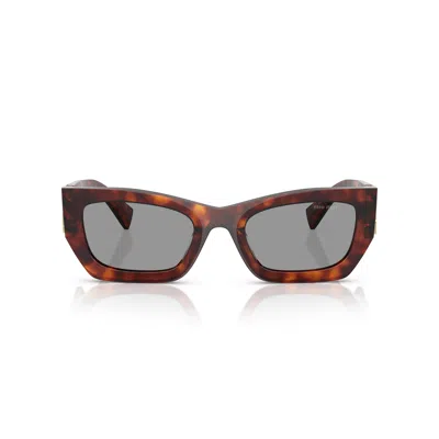 Miu Miu 0mu 09ws Angular Tortoiseshell Acetate Sunglasses In Brown