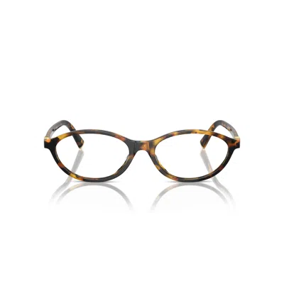 Miu Miu 0mu 09xv Tortoiseshell Oval Frame Eyeglasses In Multi
