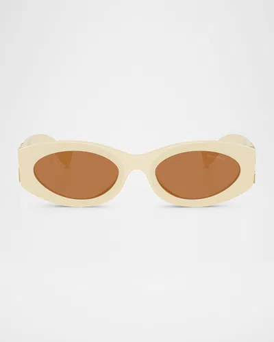 Miu Miu 0mu 11ws Acetate Oval Sunglasses