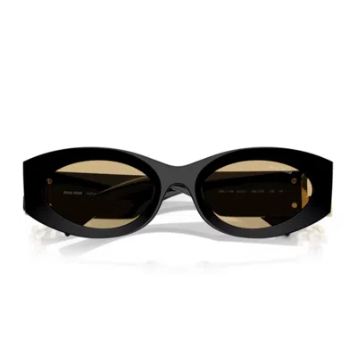 Miu Miu 0mu 11ws Miu Glimpse 16k10r Nero Sunglasses In Gray