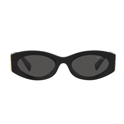 Miu Miu 0mu 11ws Miu Glimpse 1ab5s0 Nero Sunglasses In Black