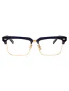 Miu Miu Black Rectangular Wayfarer Glasses In Cristallo Blu