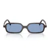 Miu Miu Logo Acetate Rectangle Sunglasses In Grey