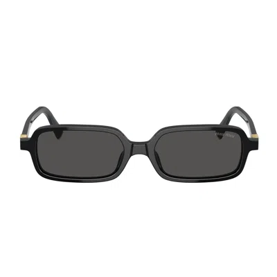 Miu Miu Miu Mens Black Mu 11zs Rectangle-frame Acetate Sunglasses