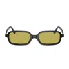 Miu Miu Logo-lettering Rectangle-frame Sunglasses In Black