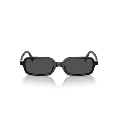 Miu Miu 0mu 11zs Rectangular Black Acetate Sunglasses