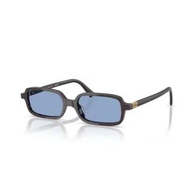 Miu Miu 0mu 11zs Rectangular Black Acetate Sunglasses In Blue