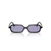 Miu Miu Mu 11zsf Acetate Rectangular Sunglasses In Black