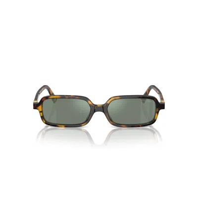 Miu Miu 0mu 11zs Rectangular Tortoiseshell Acetate Sunglasses In Green