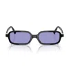 Miu Miu Mu 11zsf Acetate Rectangular Sunglasses In Black