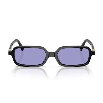 Miu Miu Mu 11zsf Acetate Rectangular Sunglasses In Black