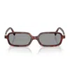 Miu Miu Logo Acetate Rectangle Sunglasses In Brown