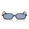 Miu Miu Logo Acetate Rectangle Sunglasses In Brown