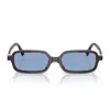 Miu Miu Logo Acetate Rectangle Sunglasses In Brown