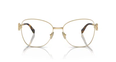 Miu Miu 0mu 50xv Oversized Gold Metal Frame Eyeglasses In White