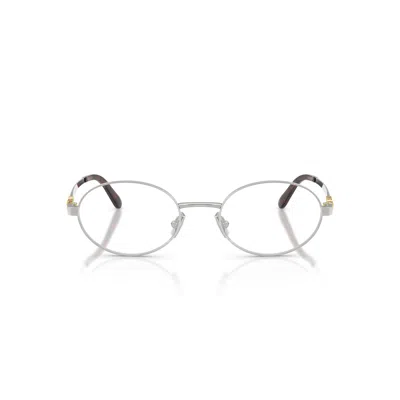 Miu Miu 0mu 50zv Oval Metal Sunglasses In Metallic