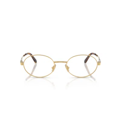 Miu Miu 0mu 50zv Polished Gold Oval Eyeglasses In Multi