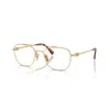 Miu Miu Womens Mu 51wv Square-frame Metal Optical Glasses Gold In Gold